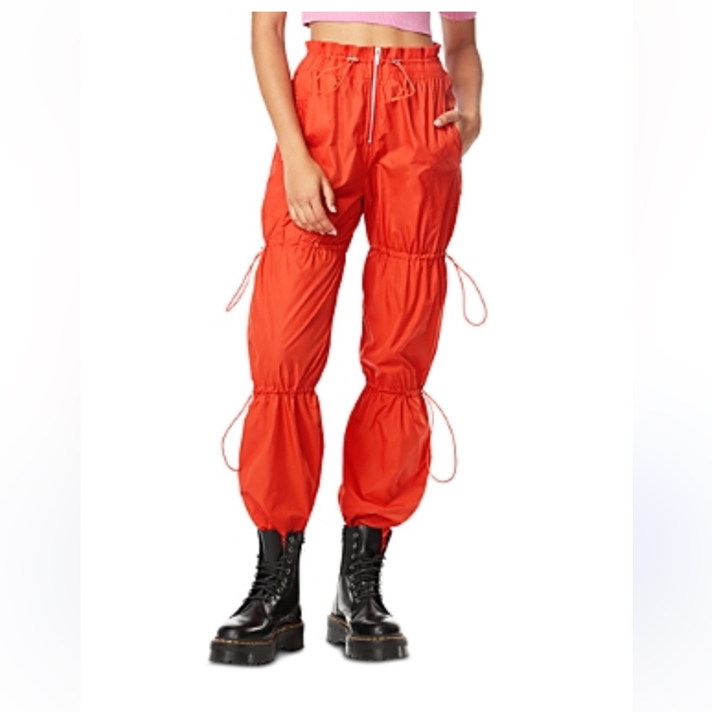 HERVE LEGER Nylon Parachute Style Pants Size XL Nylon